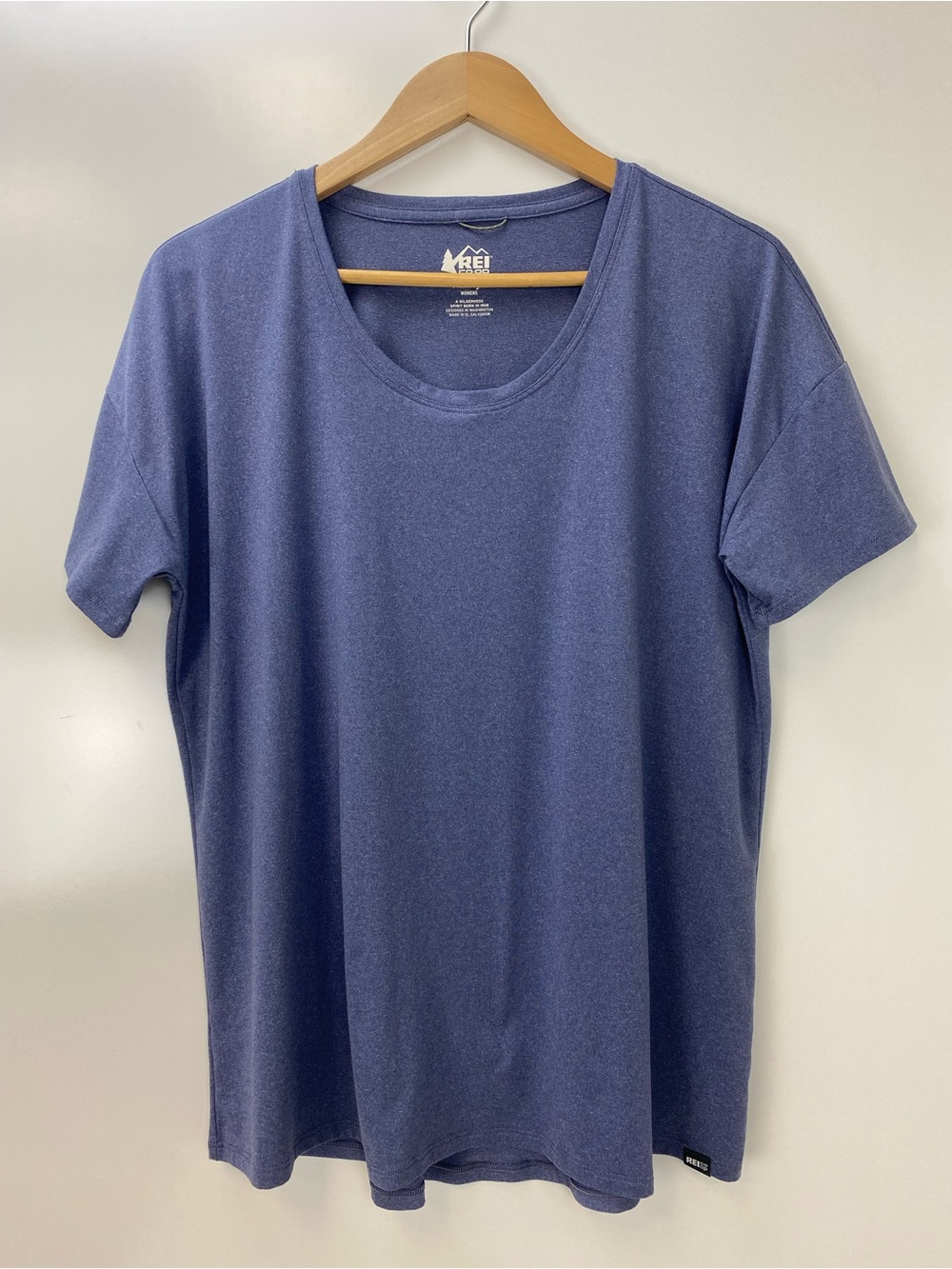 REI Short Sleeve Crew Tee in Heather Blue